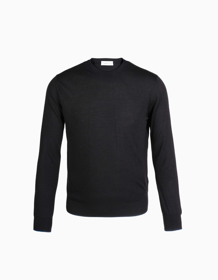 Castello d'Oro Black Round Neck Jumper  image